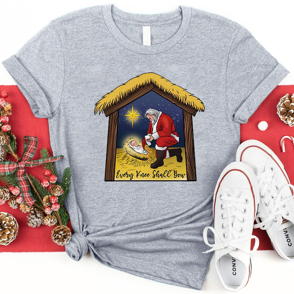 Every Knee Shall Bow Christmas Christian Shirt