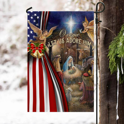 Jesus Is Born Christmas Flag