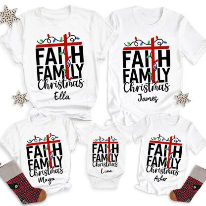 Faith Family Christmas Family Matching Shirts