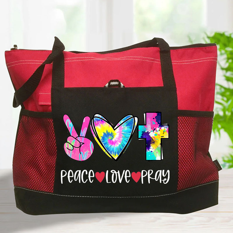 Peace Love Pray Tote Bag
