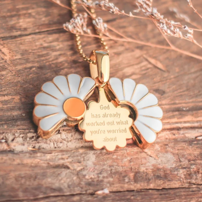 Hidden Message Daisy Locket Necklace Christian Jewelry
