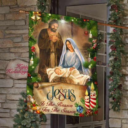 Jesus Is the Reason for the Season Christmas Flag