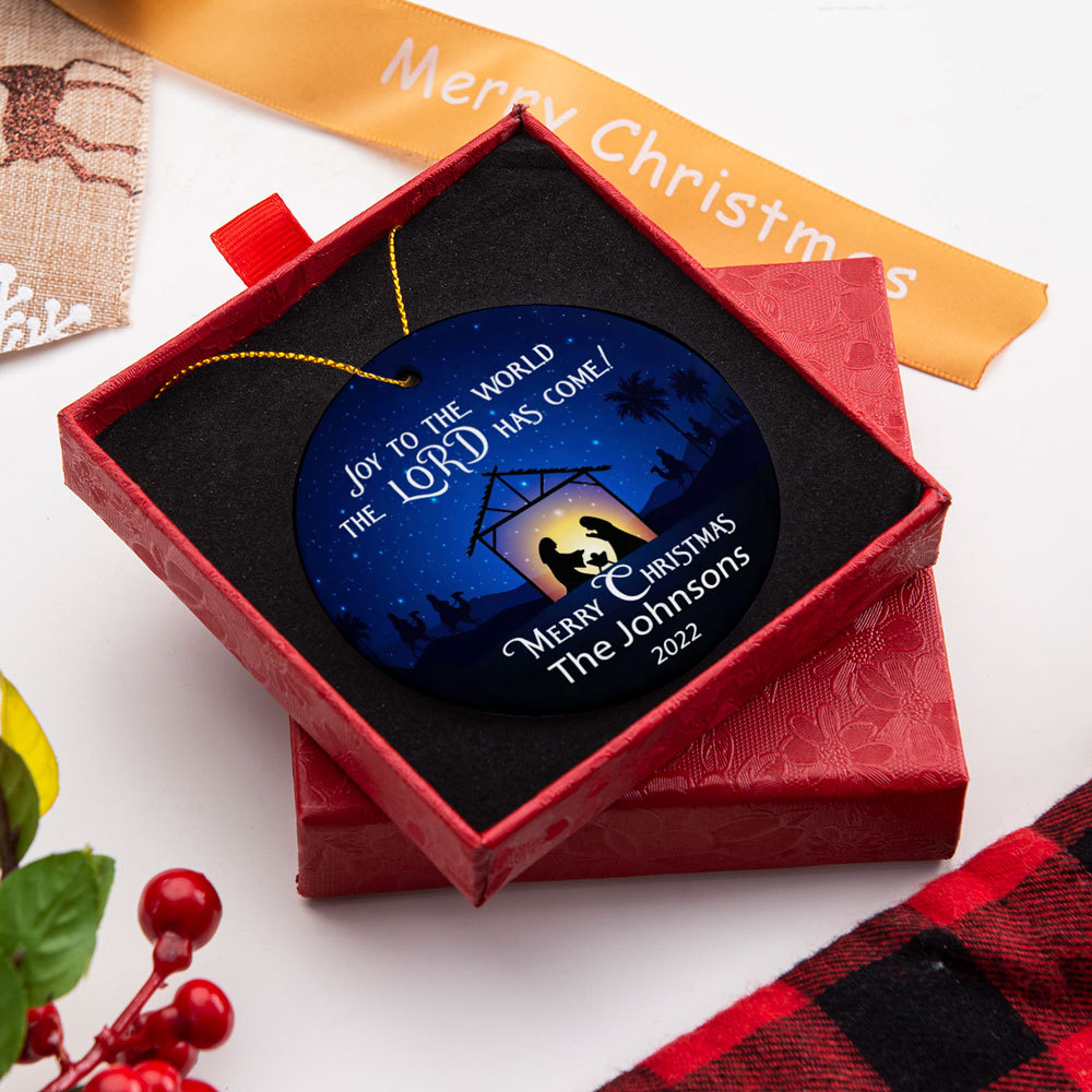 Personalized Nativity Family Christmas Ornament