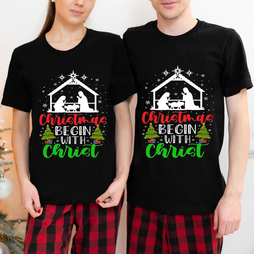 Christmas Begins with Christ Unisex Shirt
