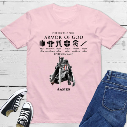 Personalized Put on the Full Armor of God Christian T-Shirt