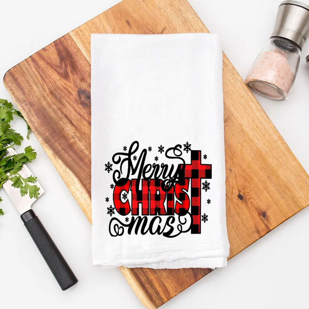 Merry Christ Mas Tea Towel