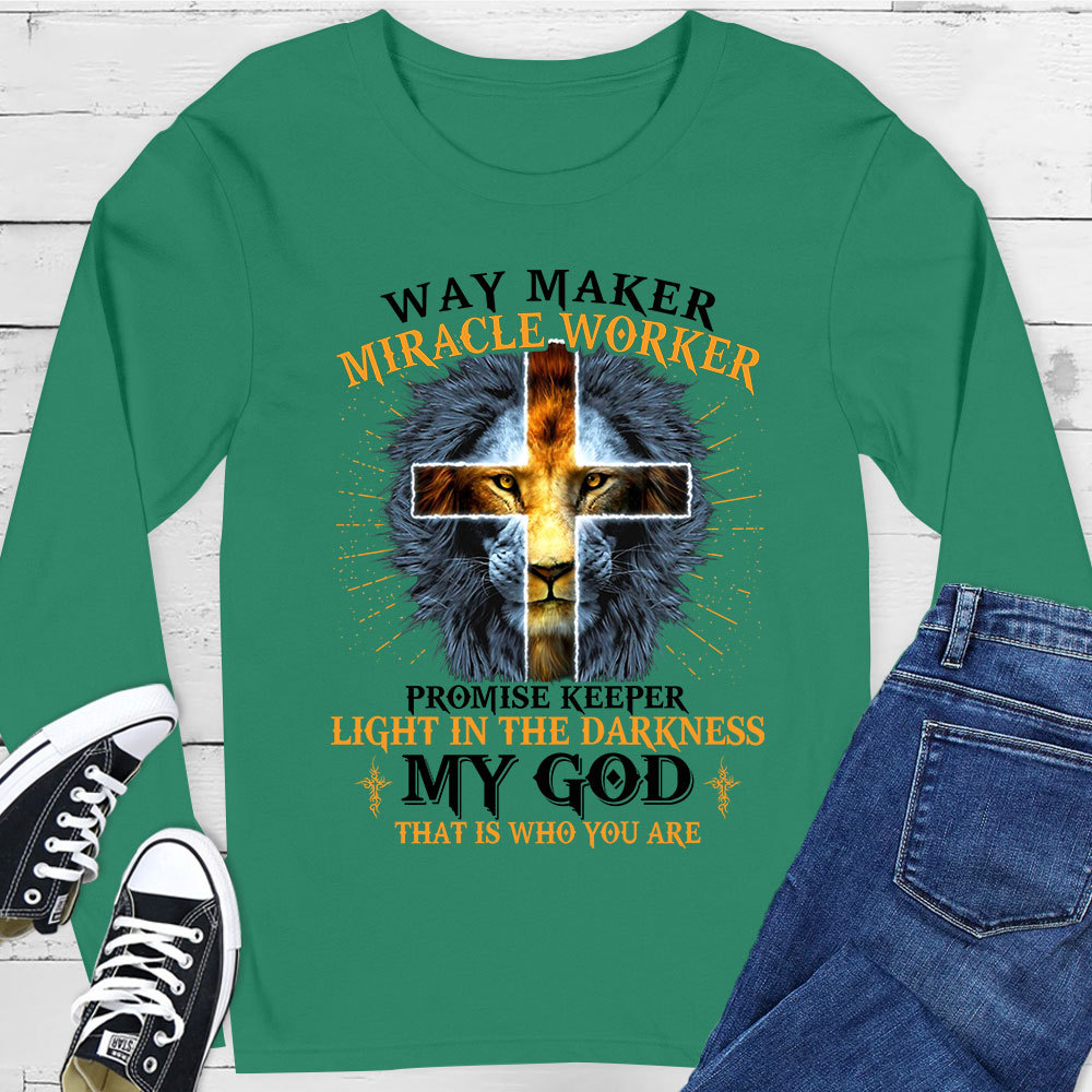 Lion Way Maker Miracle Worker Long Sleeve T-Shirt