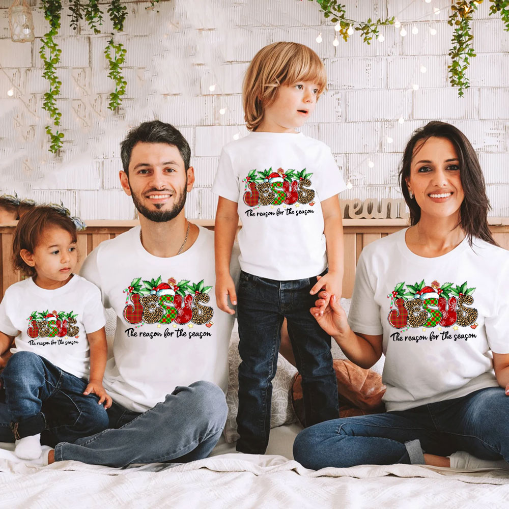 Jesus the Reason for the Season Christmas Family Matching Shirt and Bodysuit Sale - GuidingCross
