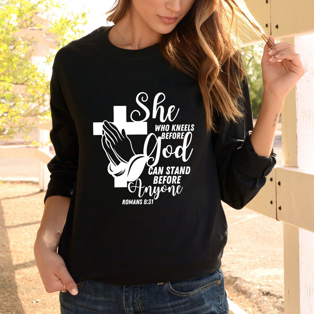 She Who Kneels before God Long Sleeve T-Shirt