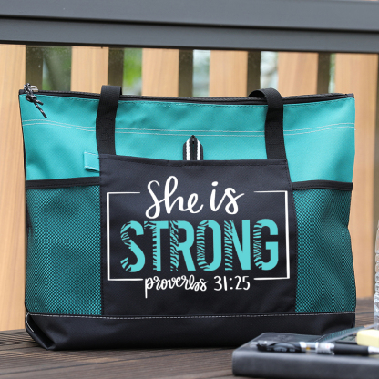 She Is Strong Tote Bag
