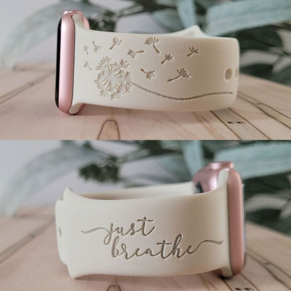 Just Breathe Engraved Watch Band for Apple, Fitbit and Samsung