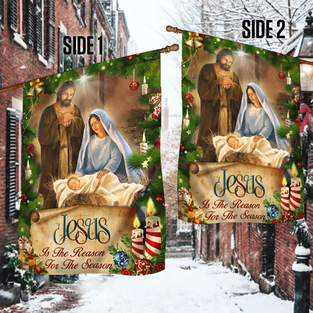 Jesus Is the Reason for the Season Christmas Flag