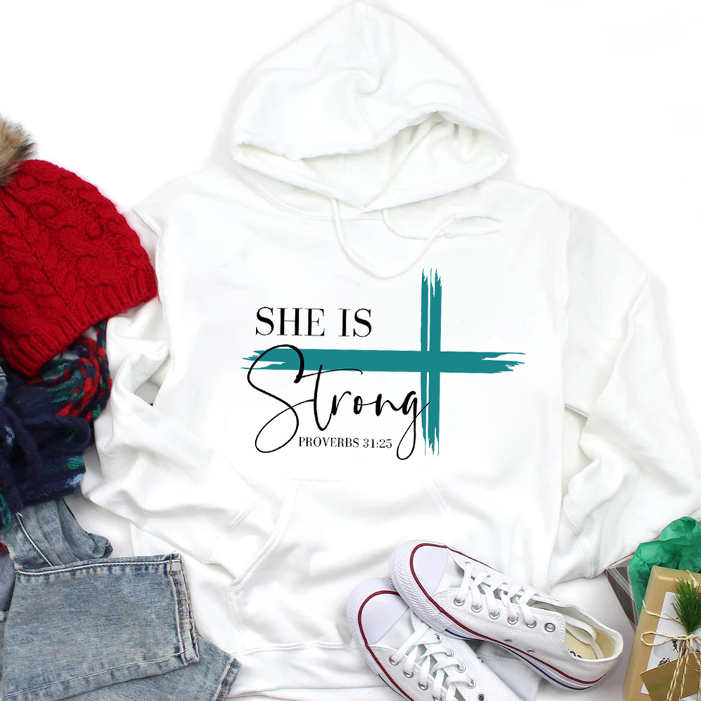 She Is Strong Cross Hoodie