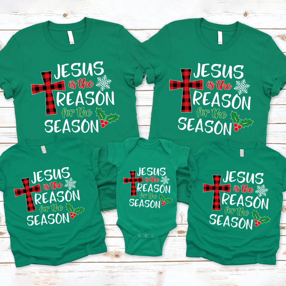 Jesus Is the Reason Christmas Family Matching Christian Shirts