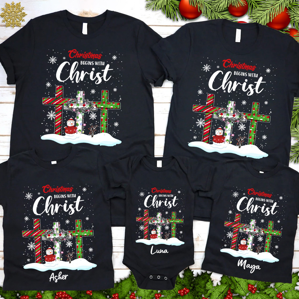 Christmas Begins with Christ Family Matching Shirts