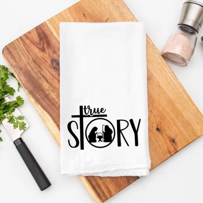 True Story Christmas Tea Towel