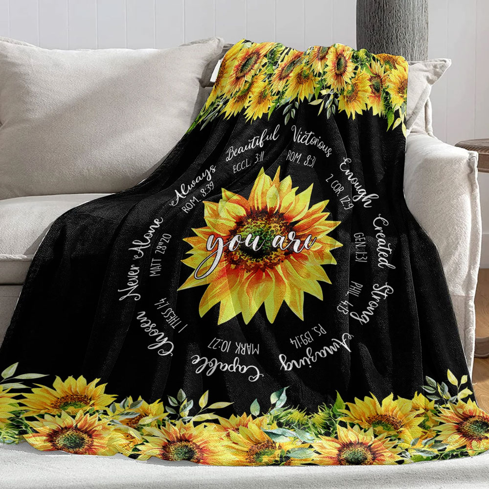 Christian You Are Sunflower Throw Blanket