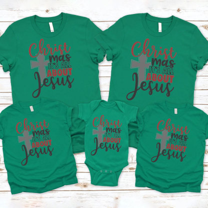 Christmas It's All About Jesus Christian Family Matching Shirts