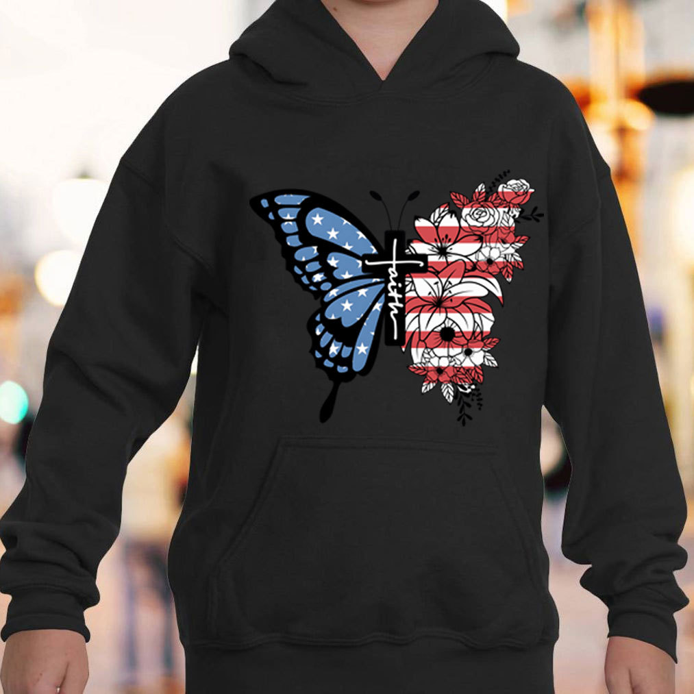 Faith Cross Butterfly Hoodie
