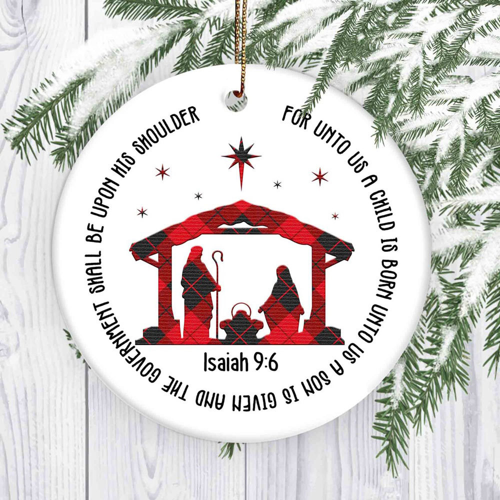 Nativity Bible Verse Religious Ornament