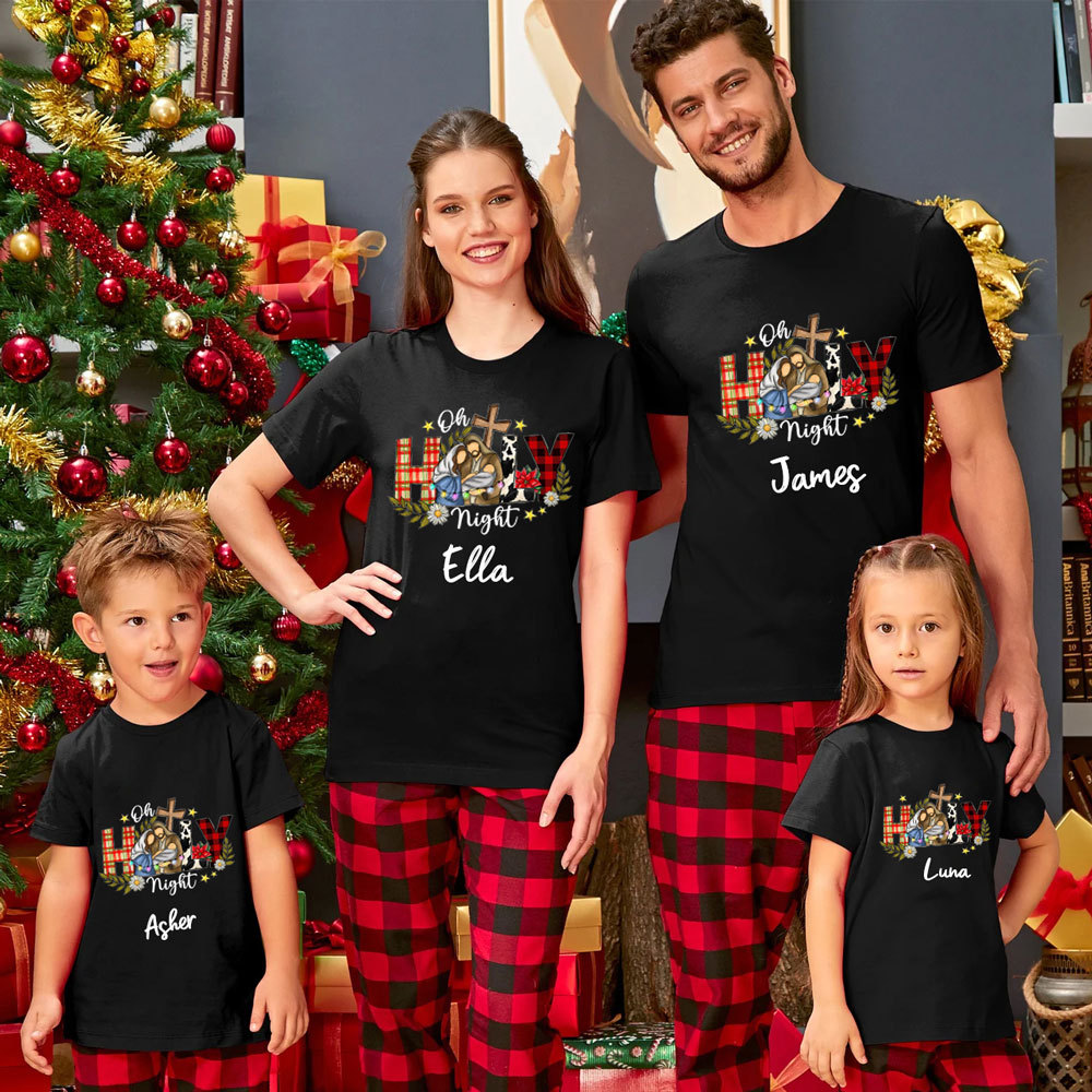 Oh Holy Night Family Matching Shirts