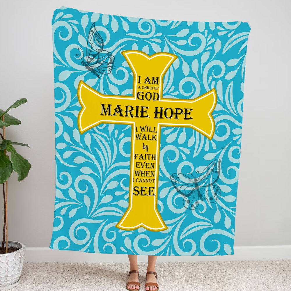 I Am a Child of God Custom Name Blanket
