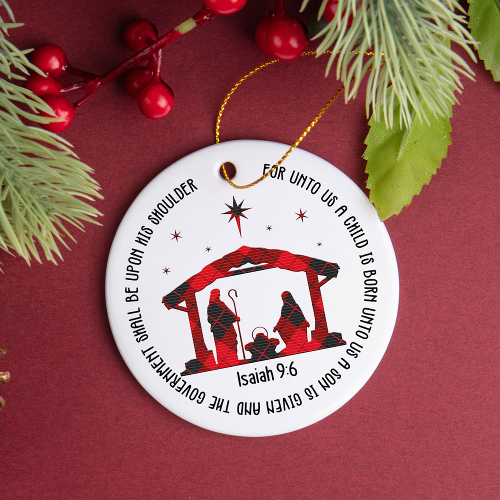 Nativity Bible Verse Religious Ornament