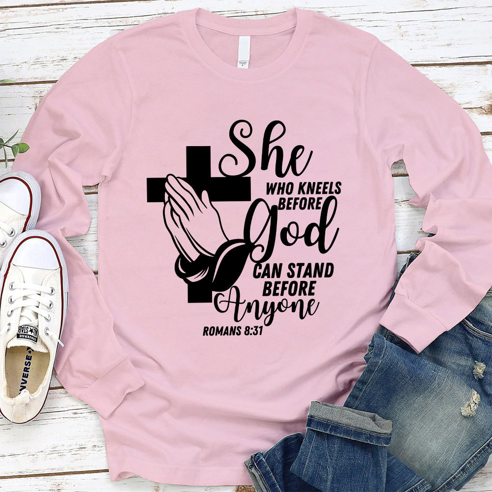 She Who Kneels before God Long Sleeve T-Shirt