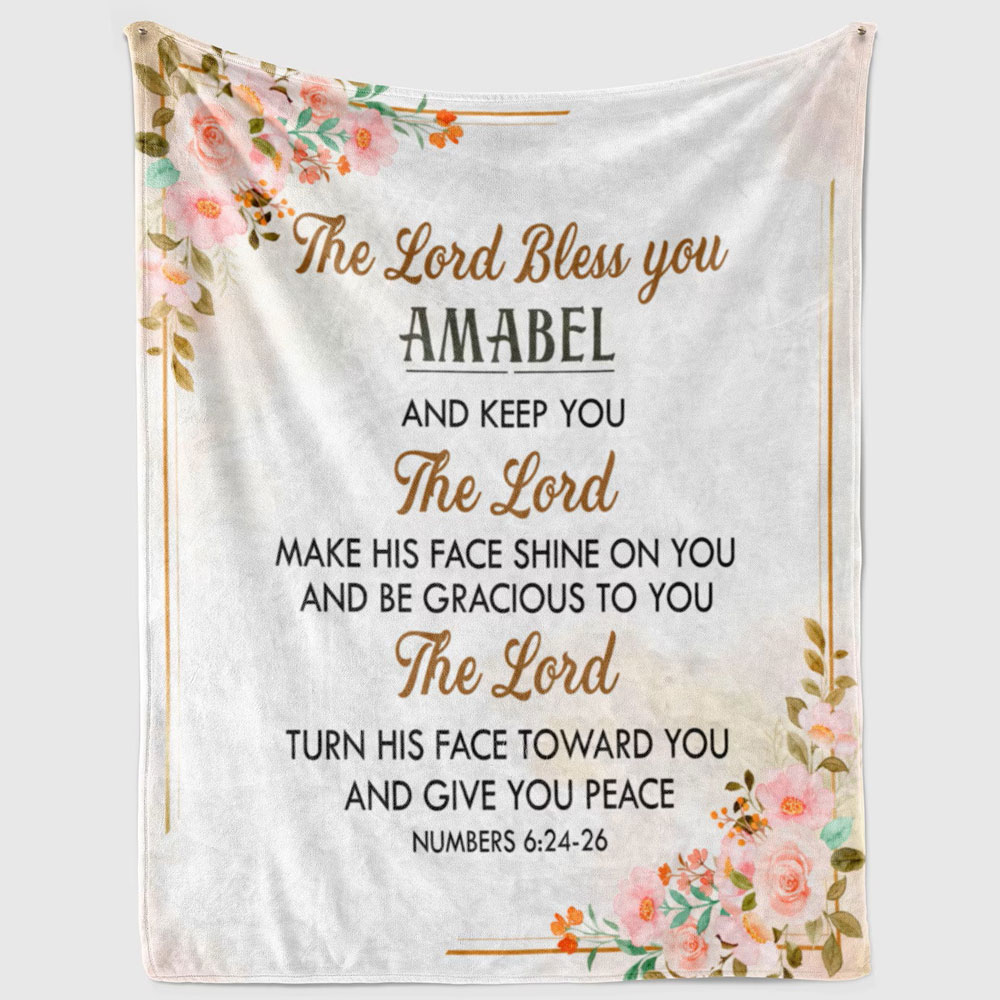 The Lord Bless You and Keep You Custom Name Blanket