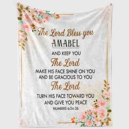 The Lord Bless You and Keep You Custom Name Blanket
