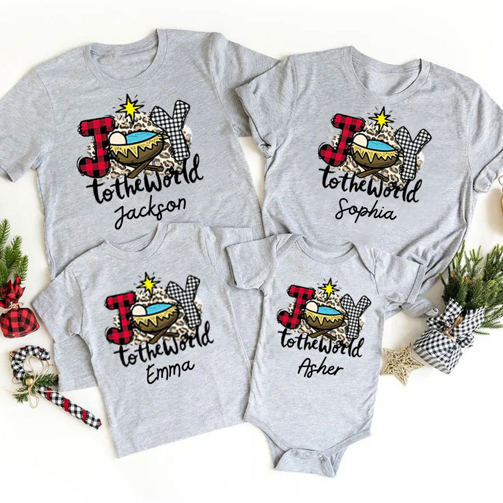 Joy to the World Christmas Family Matching Shirt