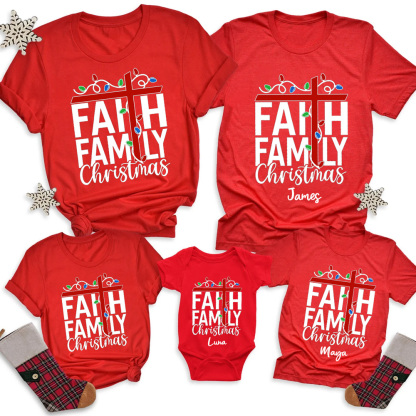 Faith Family Christmas Family Matching Shirts