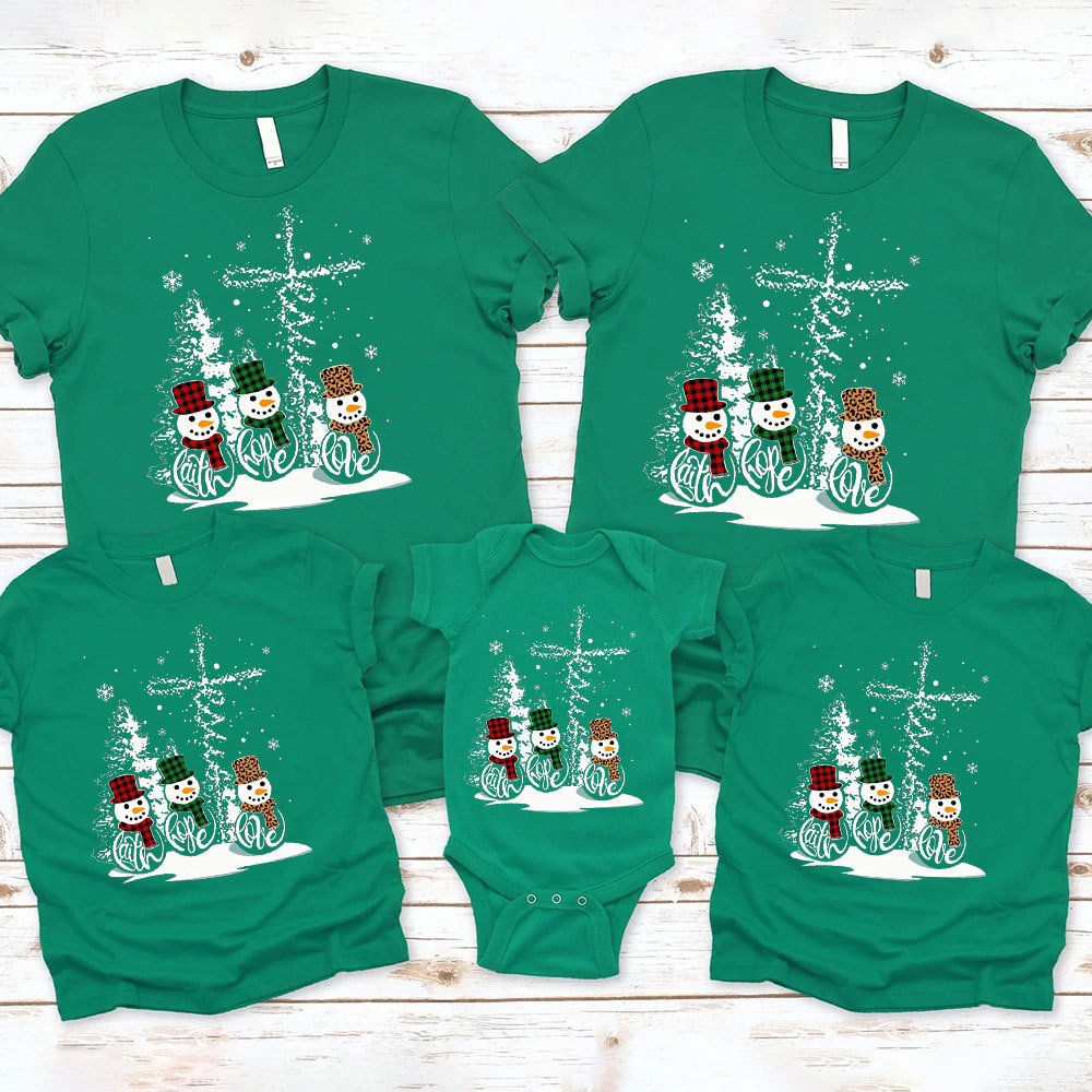Faith Hope Love Christmas Family Matching Shirts