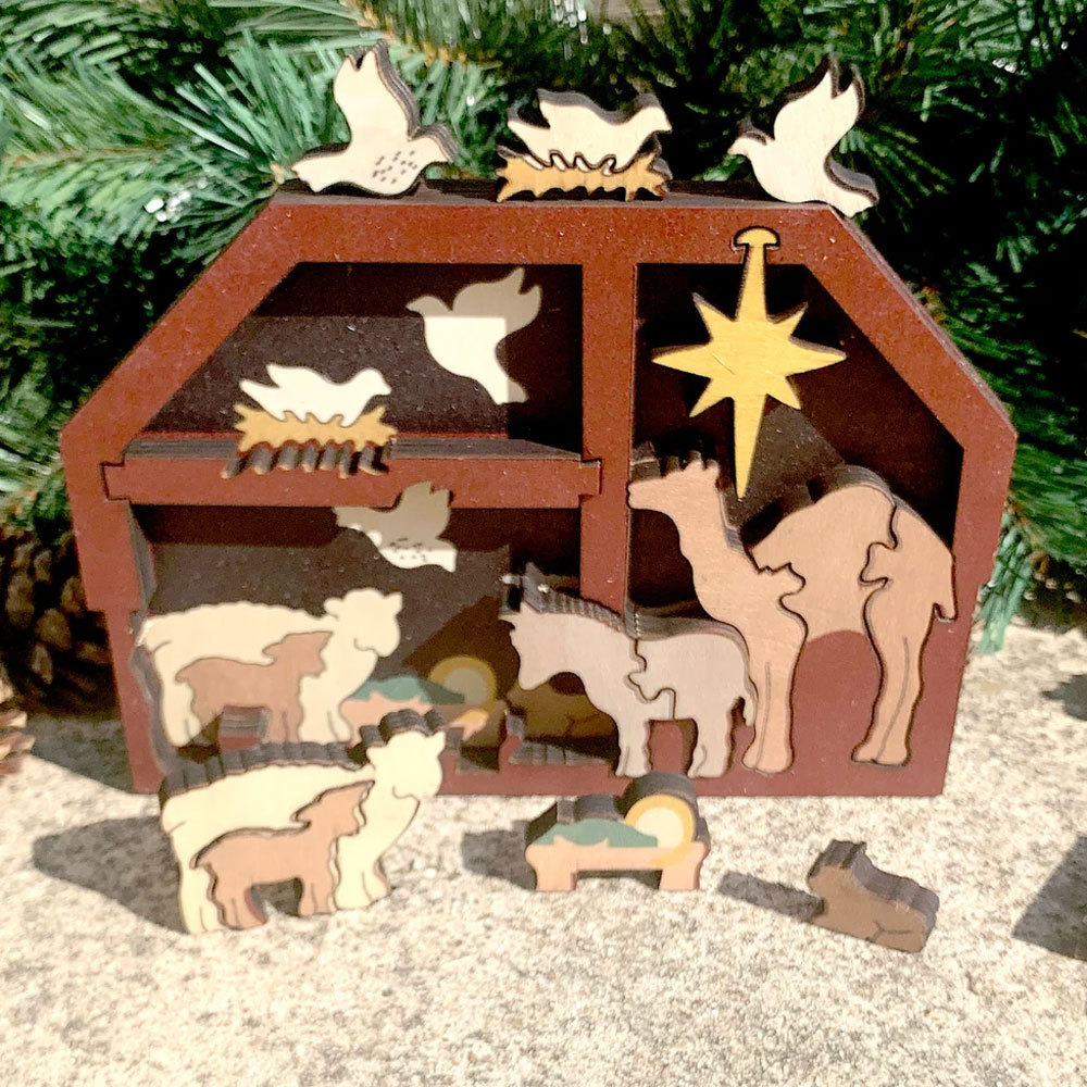 Manger Stable Nativity Puzzle with Animals