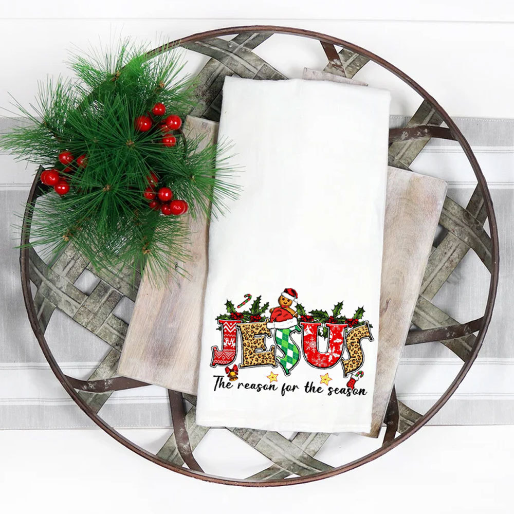Jesus Is the Reason Christmas Tea Towel