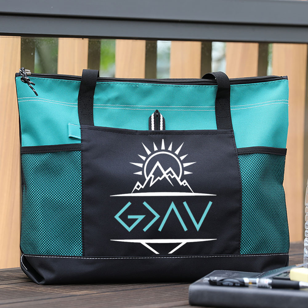 God Is Greater than the Highs and Lows Tote Bag