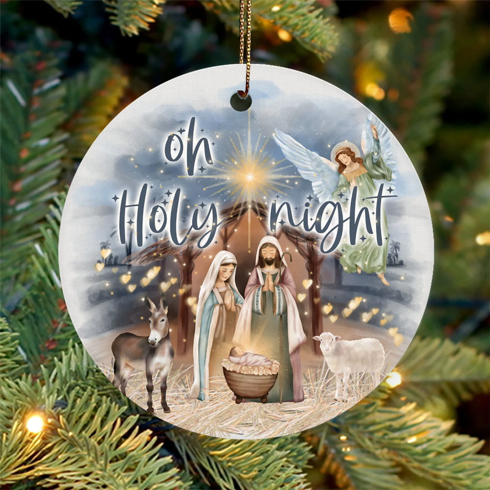 Oh Holy Night Nativity Family Christmas Ornament