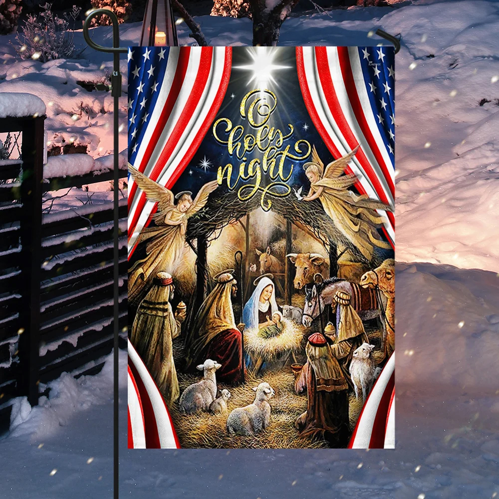 Oh Holy Night Christmas Flag