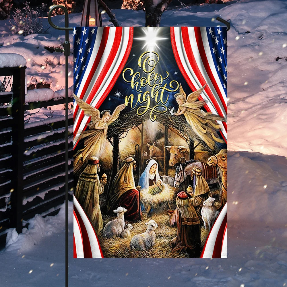Oh Holy Night Christmas Flag