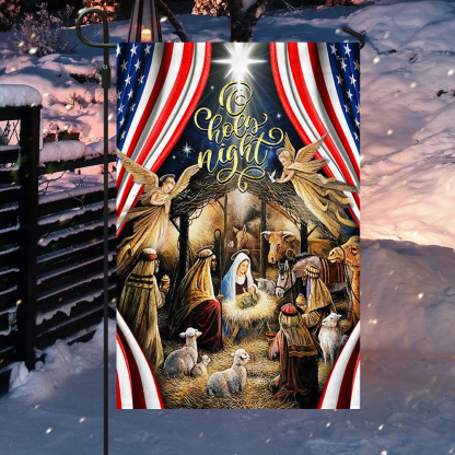 Oh Holy Night Christmas Flag