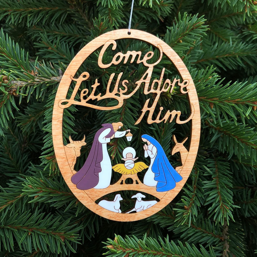 Come Adore Him Nativity Christmas Ornament