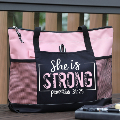 She Is Strong Tote Bag