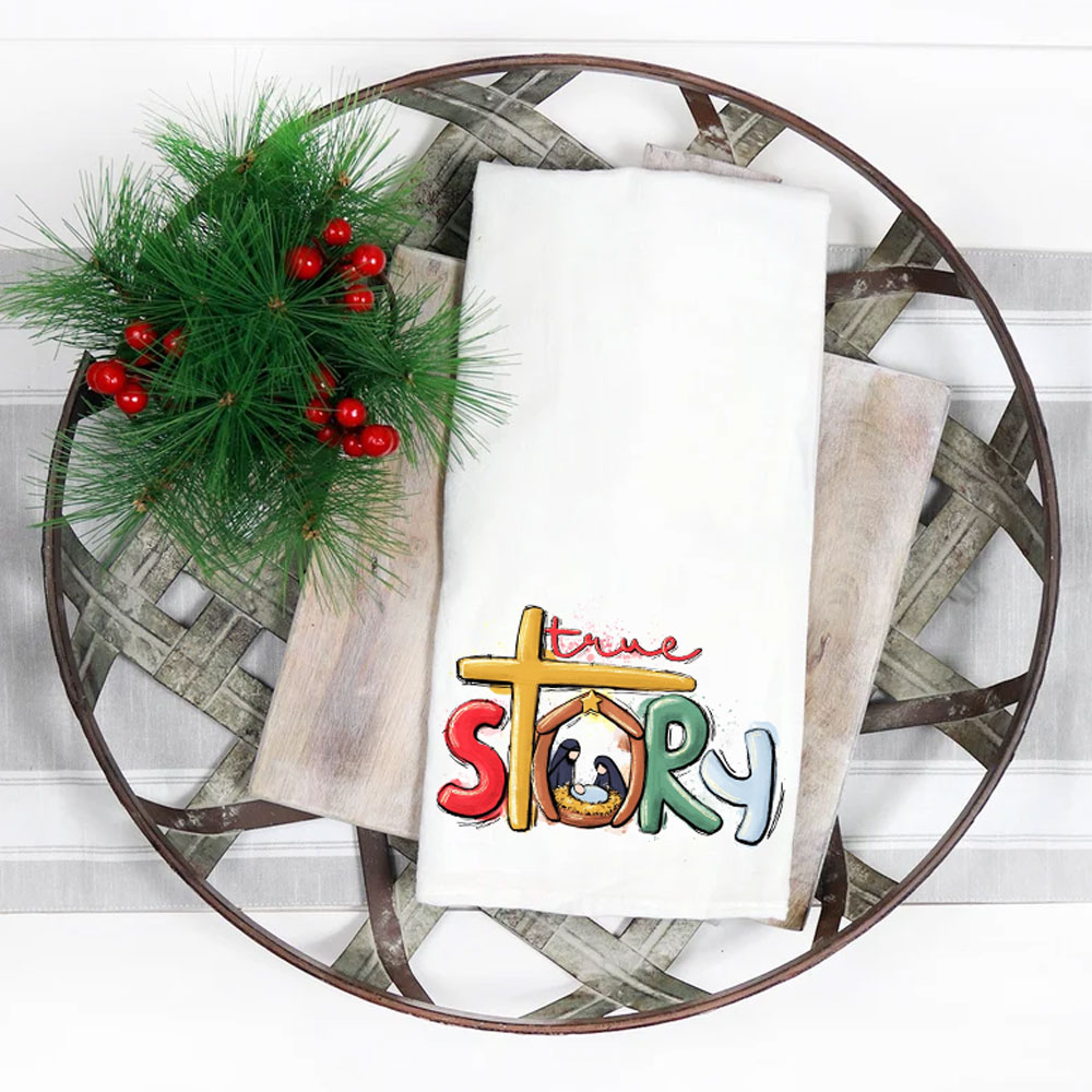 True Story Nativity Tea Towel