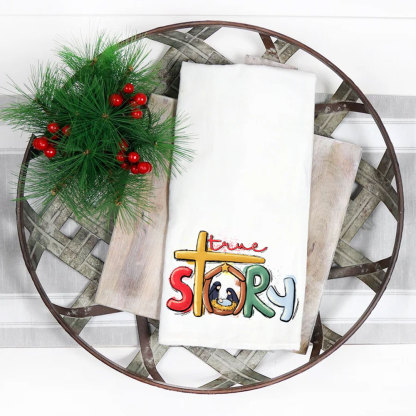 True Story Nativity Tea Towel
