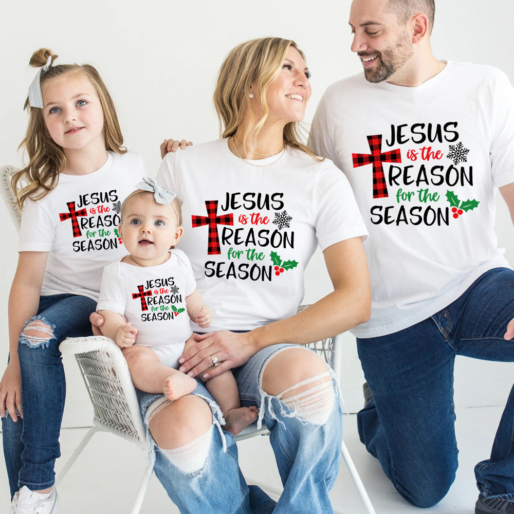 Jesus Is the Reason Christmas Family Matching Christian Shirts