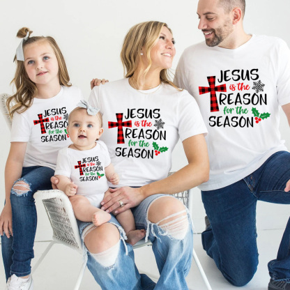 Jesus Is the Reason Christmas Family Matching Christian Shirts