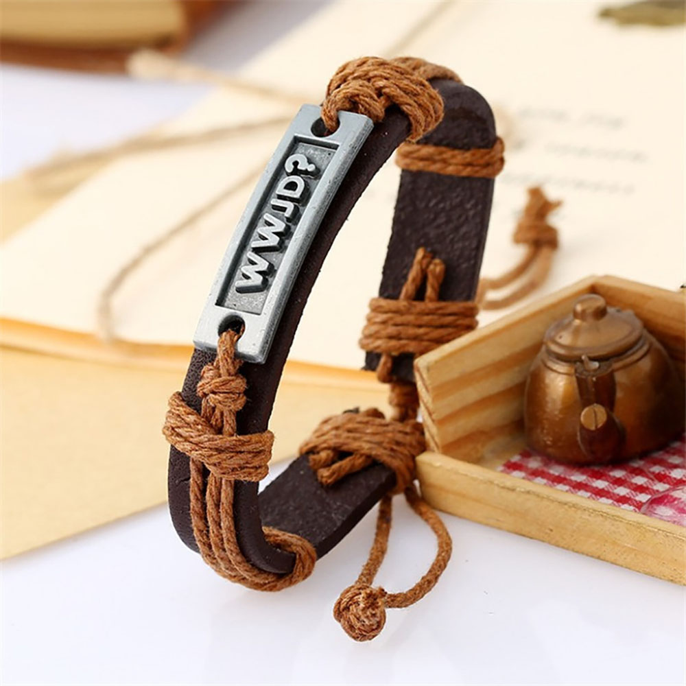 WWJD Leather Bracelet Sale GuidingCross