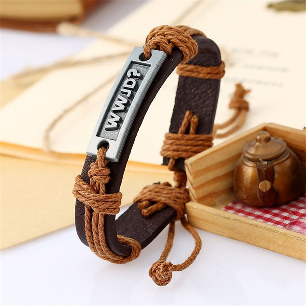 WWJD Leather Bracelet