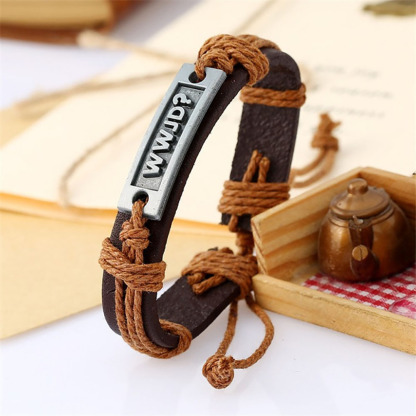 WWJD Leather Bracelet