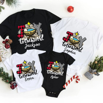 Joy to the World Christmas Family Matching Shirt